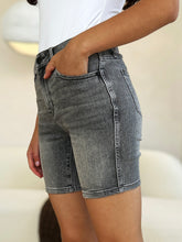 Judy Blue Full Size High Waist Washed Denim Shorts OutfitFlow